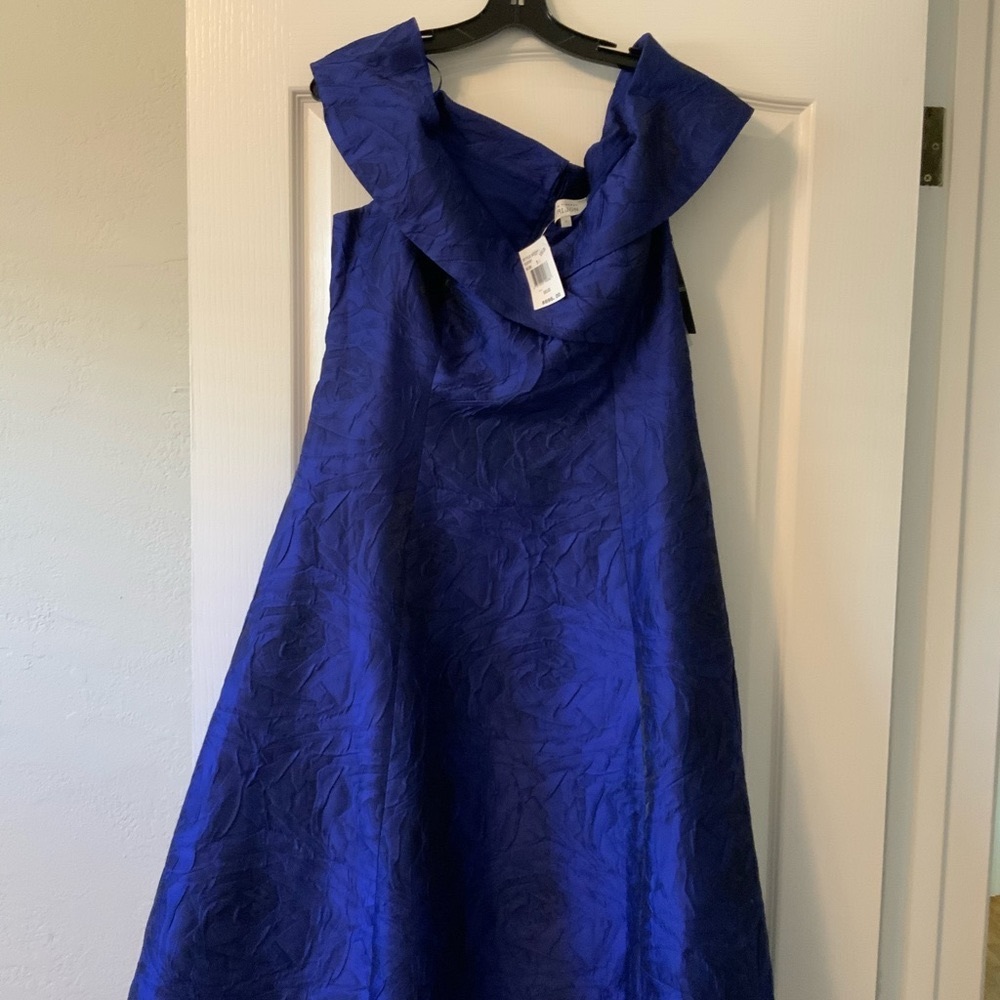 Off-the-Shoulder Fit-&-Flare Jacquard Dress
